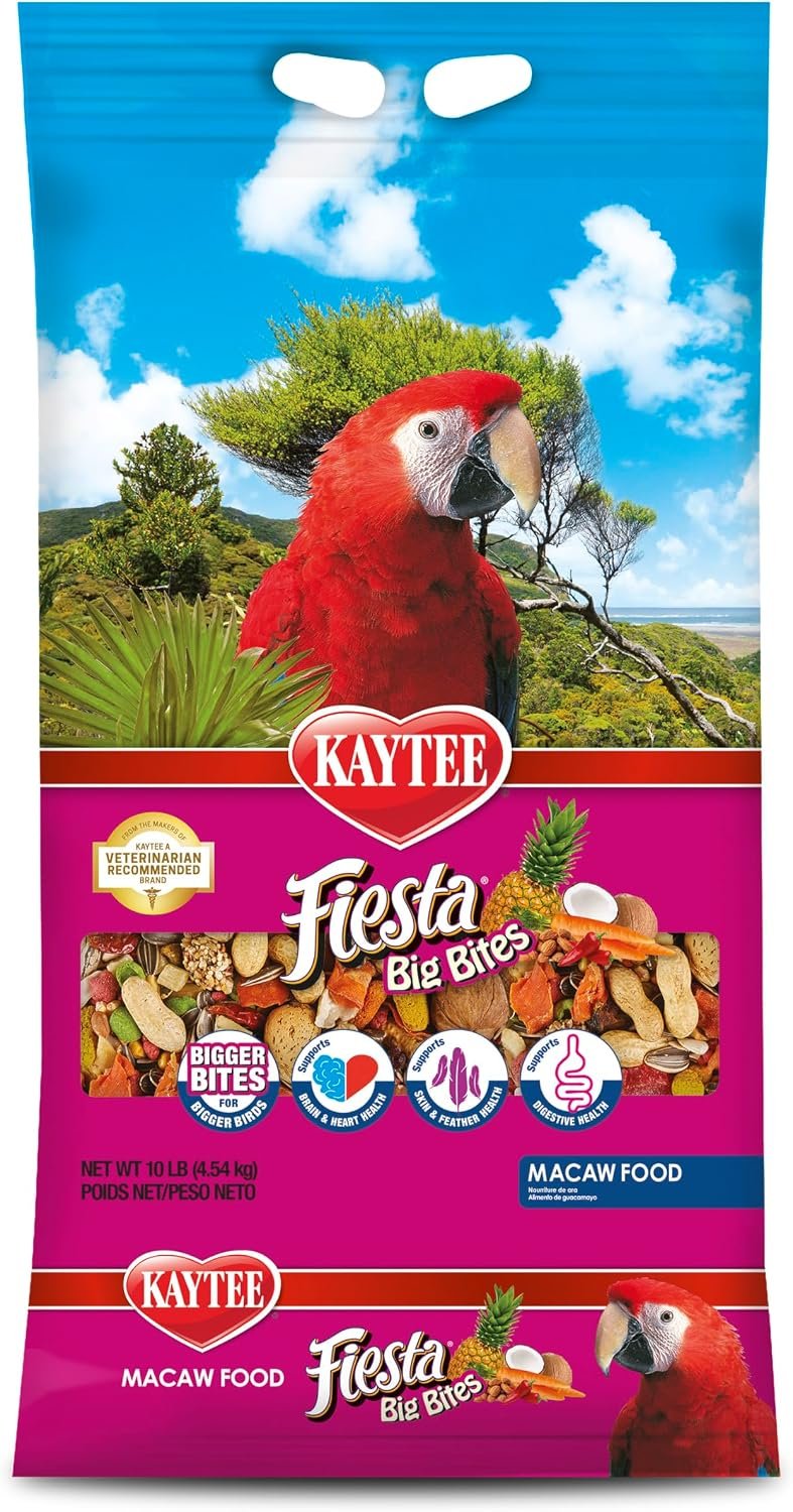 Kaytee Fiesta Big Bites Macaw Food, Bird Food, 10 Pounds