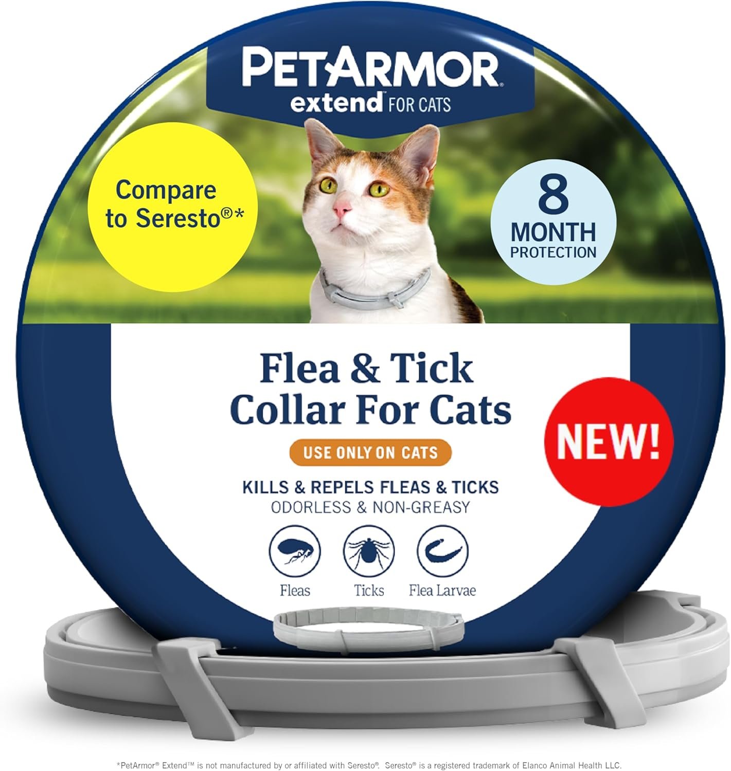 PetArmor Extend Flea & Tick Treatment & Prevention Collar for Cats, 8 Months of Protection, 1 Count