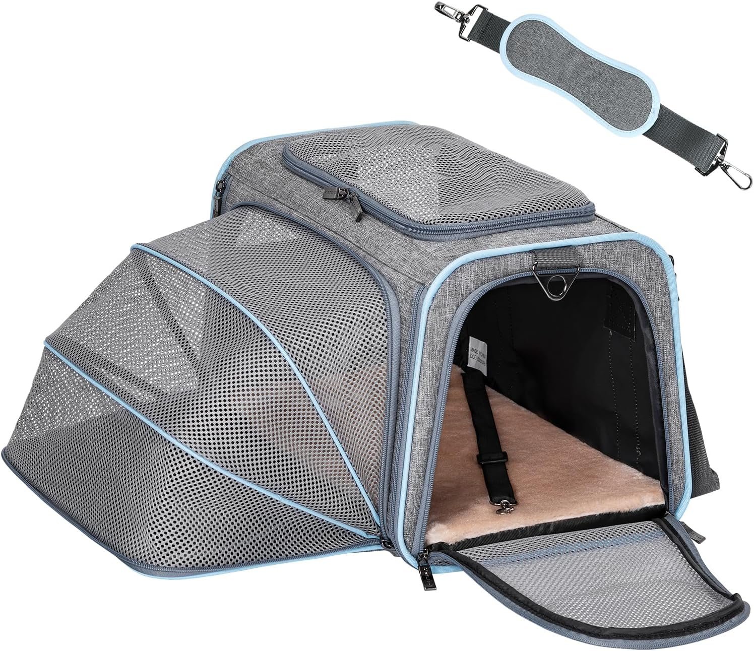 Petsfit Medium Expandable Cat Carrier for Air Travel, Up to 13 lb