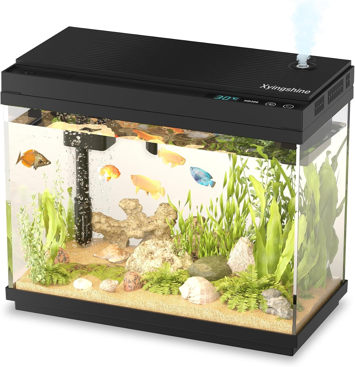 2.5 Gal Fish Tank Starter Kit, Smart Self-Cleaning Desk Aquarium