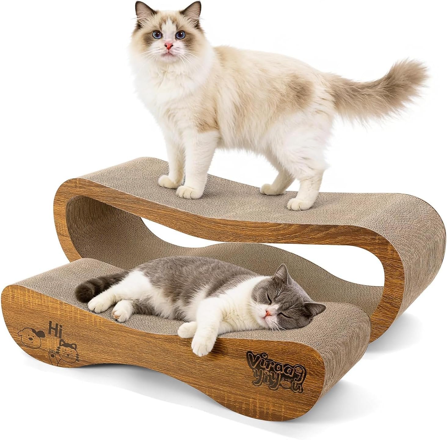 Cat Scratcher, 2 in 1 Cardboard Cat Scratchers for Indoor Cats Scratch Pad