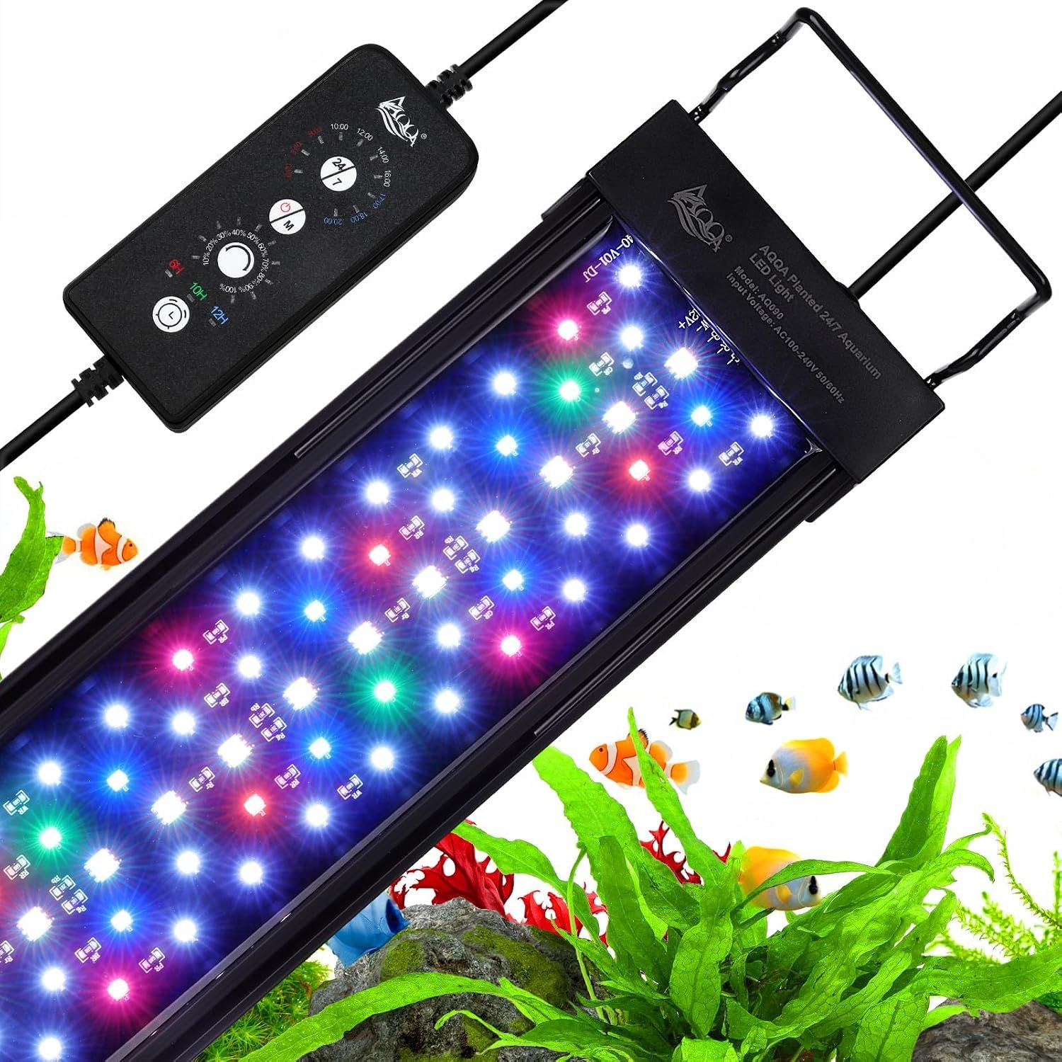AQQA LED Aquarium Light, 24/7 & DIY Mode Full Spectrum Fish Tank Light