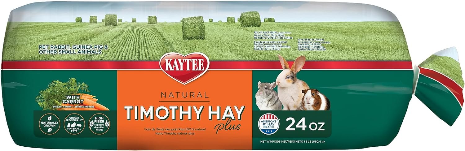 Kaytee All Natural Timothy Hay Plus Carrots for Guinea Pig & Rabbit