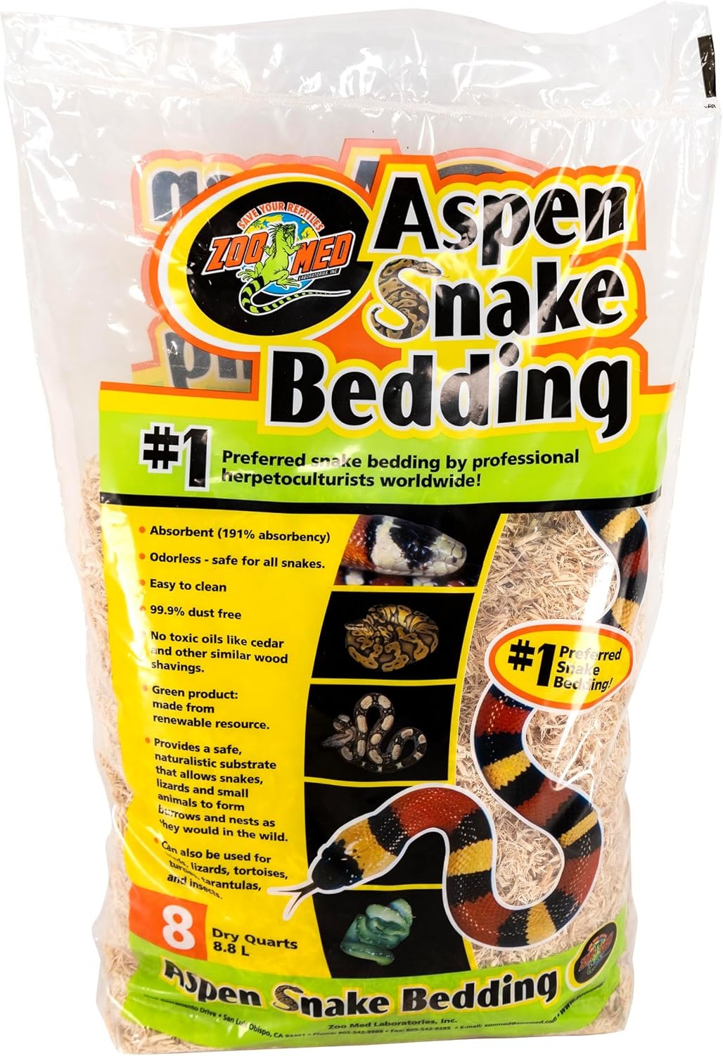 Zoo Med Aspen Snake Bedding 8qt