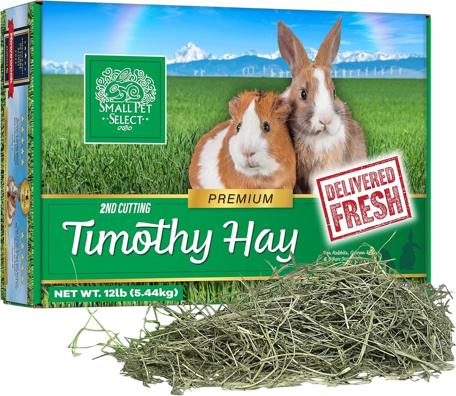 Small Pet Select 2nd Cutting Perfect Blend Timothy Hay Pet Food for Rabbits, Guinea Pigs, Chinchillas and Other Small Animals, Premium Natural Hay Grown in the US, 12 LB | Perfect Blend Premium Hay, Grown in USA, Supports Digestion & Dental Health, For Chinchillas, Bunnies, Hamsters & Small Pets