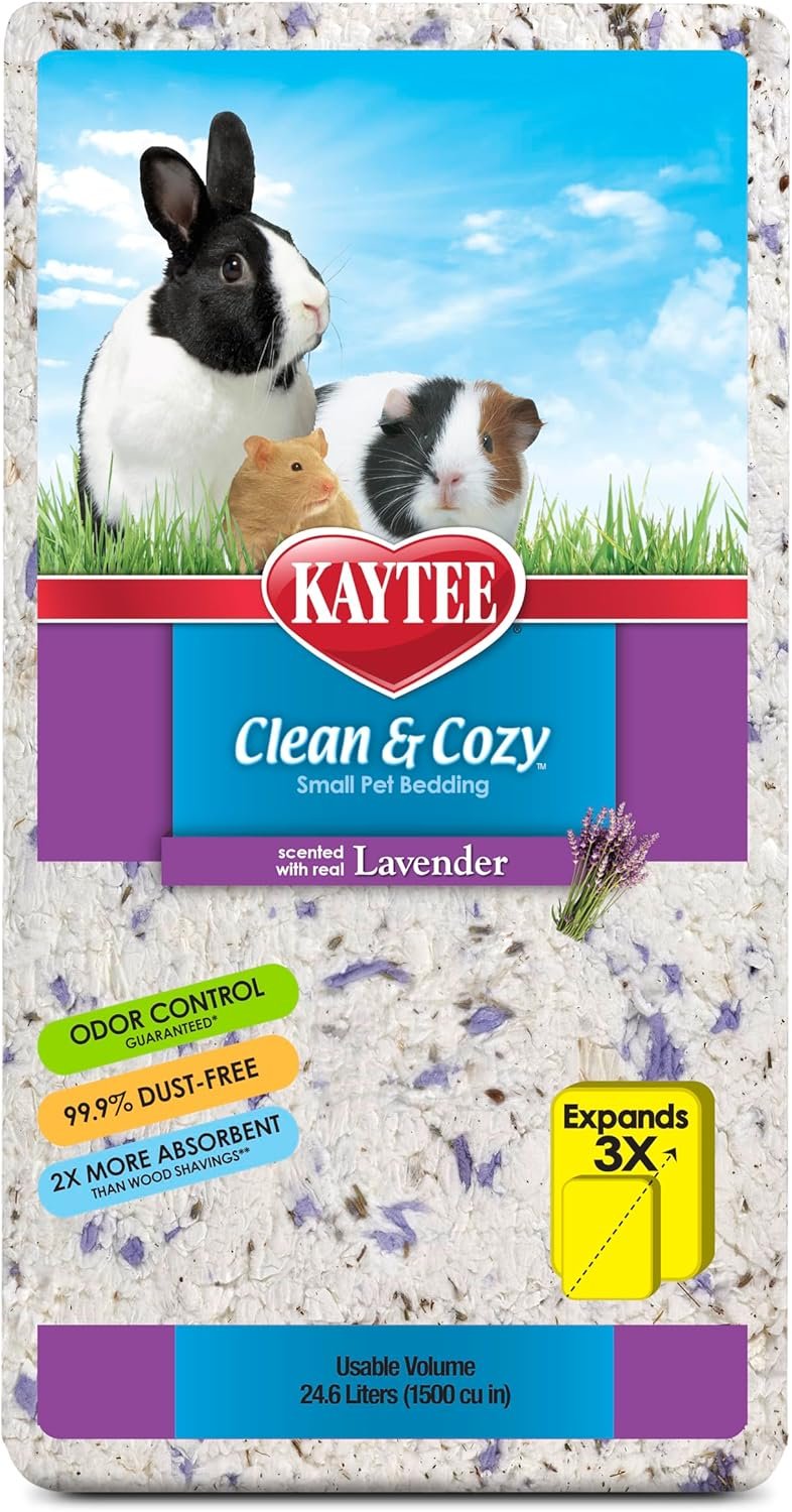 Kaytee Clean & Cozy Lavender Paper Bedding for Guinea Pigs, 24.6 Liters
