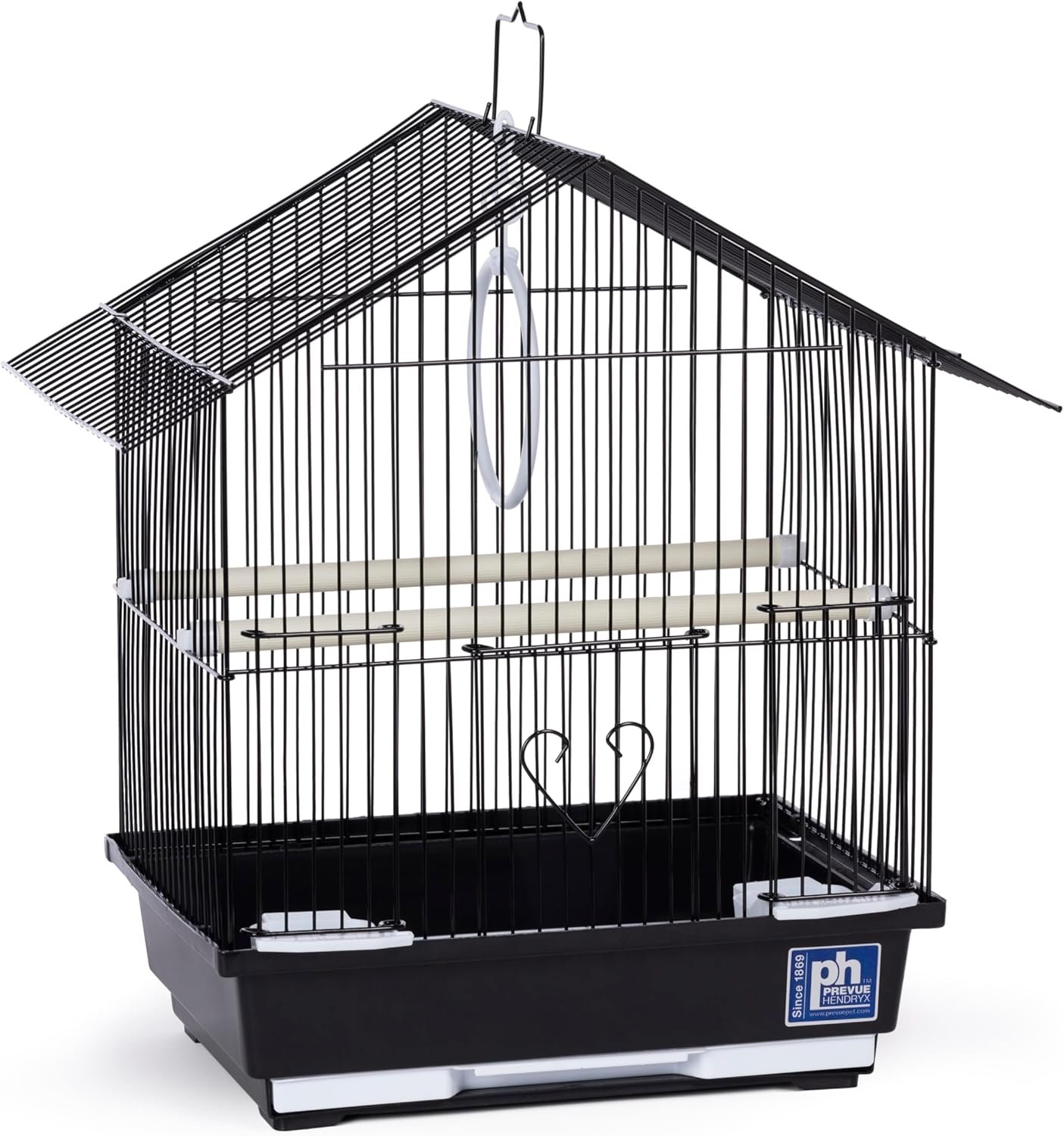 Prevue Pet Parakeet Manor Bird Cage with Handle – Versatile Carrier for Home or Travel, Small Bird Accessories, Easy Storage, Ideal for Canaries, Budgies, Finches, Parakeets, and More – Black | Versatile Carrier for Home or Travel, Small Bird Accessories, Ideal for Canaries, Budgies, Finches, Parakeets, and More