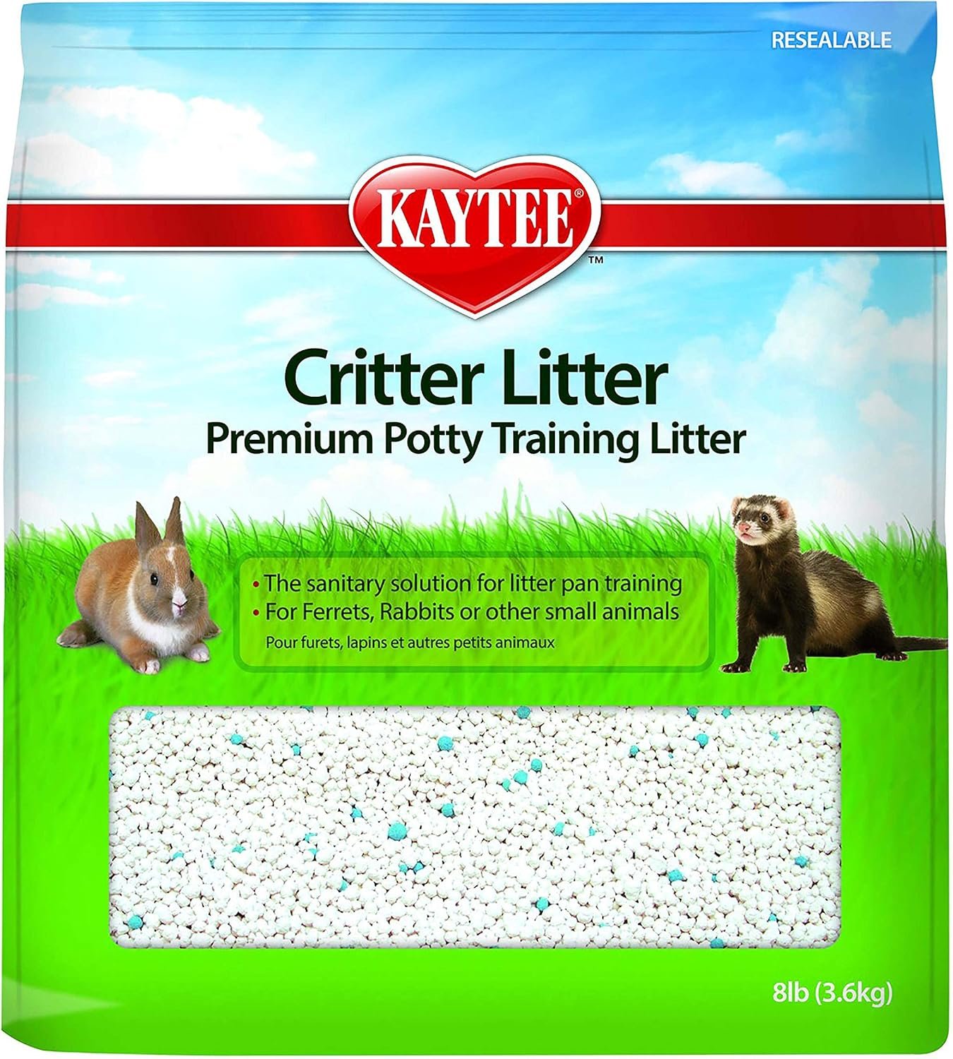 Kaytee Premium Potty Training Critter Litter for Rabbits & Ferrets, 8 lb | Cleaner cages. Bunny litter for potty training. 99% dust free, absorbs 10x, rat litter