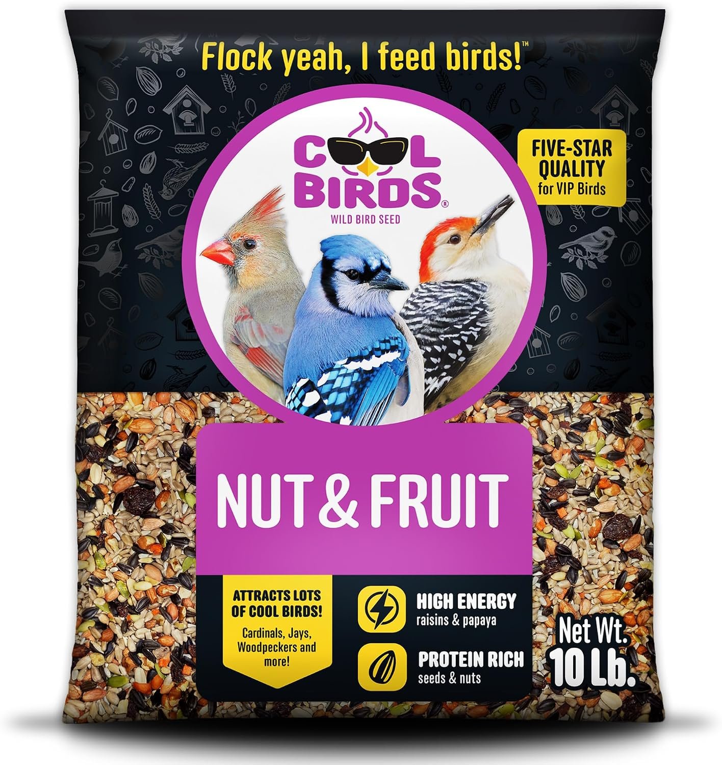 Cool Birds Nut & Fruit Wild Bird Seed, 10 lb