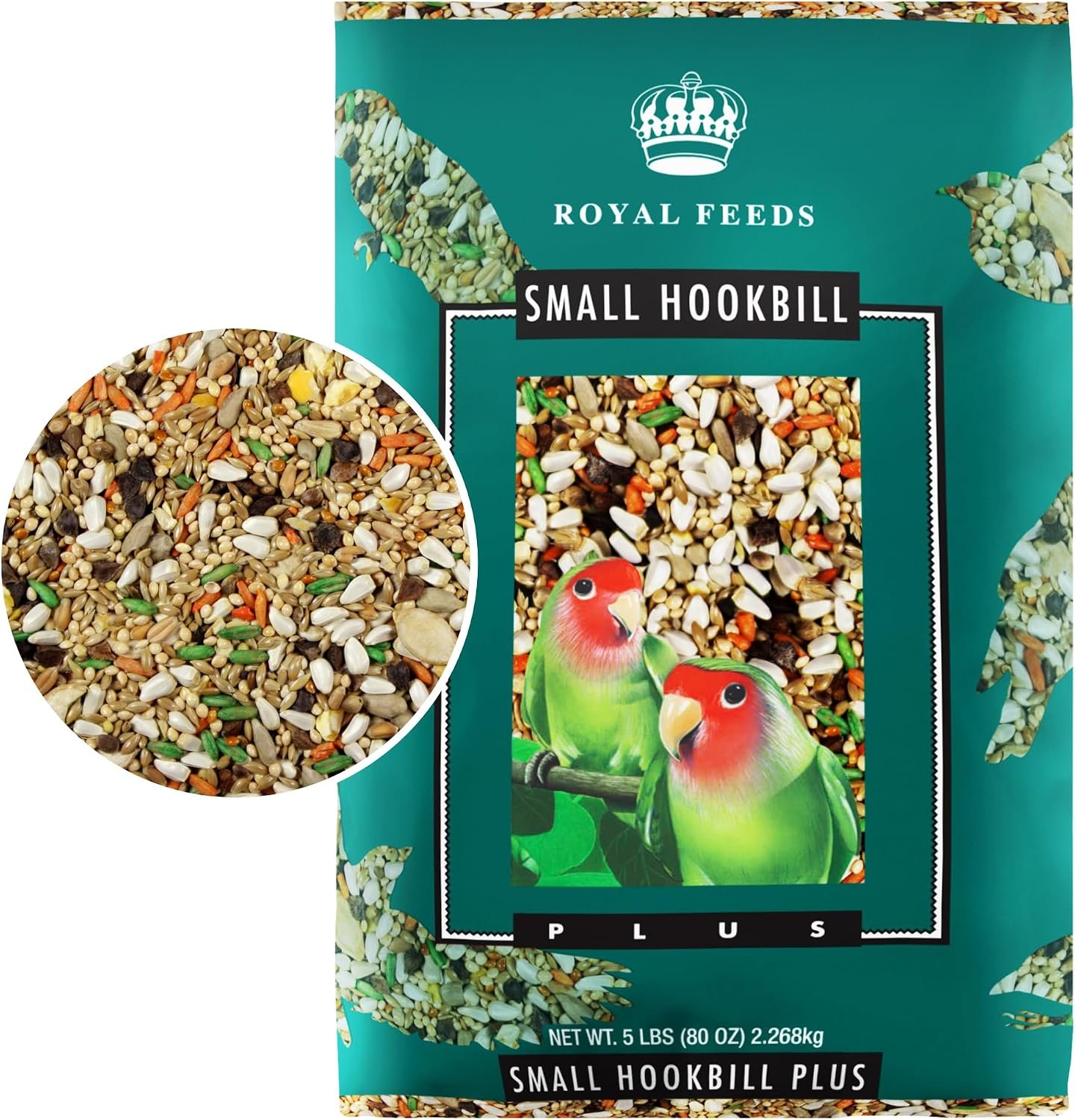 Small Hookbill Plus 5 Lbs, Bird Food for Small Hookbill, Premium Bird Seeds, Supports Growth Energy and Digestive Health, Nutrient-Rich Parrot Birdseeds with Vitamins & Minerals, Healthy Balanced Diet