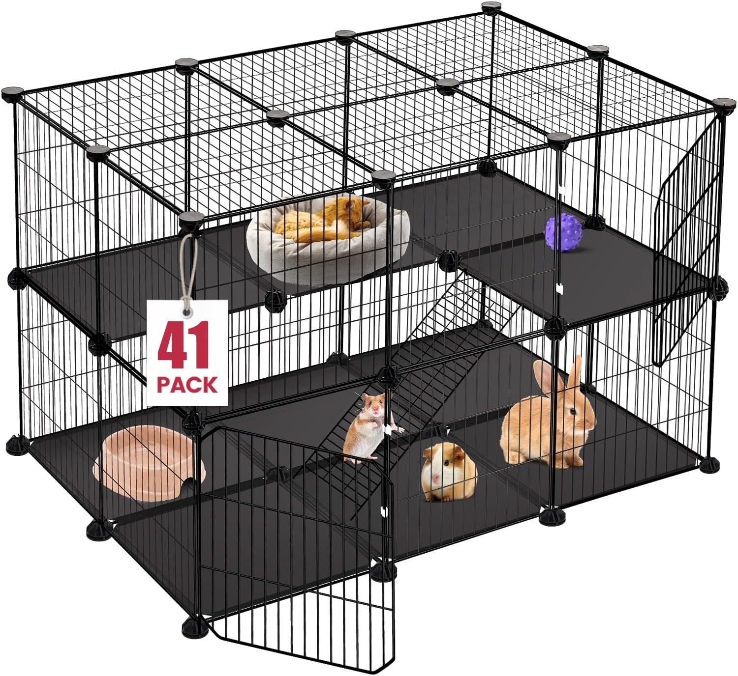 VISCOO 41 Panels Pet Playpen, 35.4″ x 23.6″ x 23.6″ Small Animal Playpen