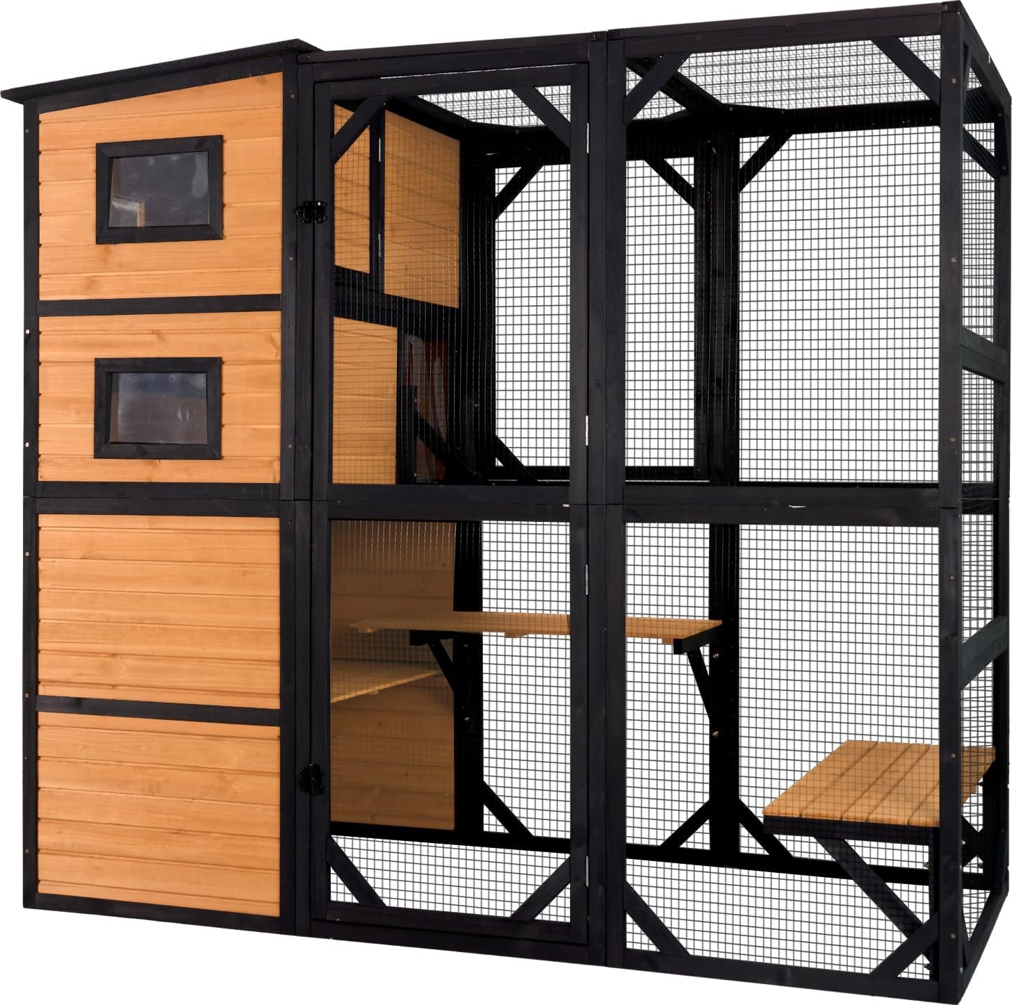 Large Catio Outdoor Cat Enclosure 4 Tiers Cat House with Weatherproof Roof