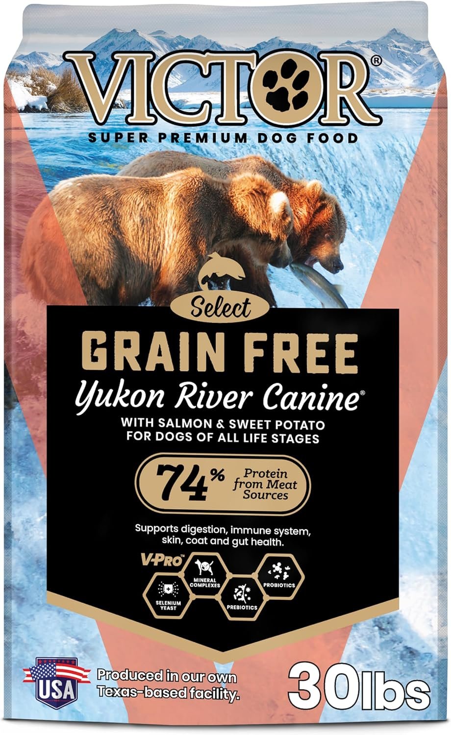 VICTOR Grain Free Yukon River Canine – High Protein Dry Dog Food, 30 lb