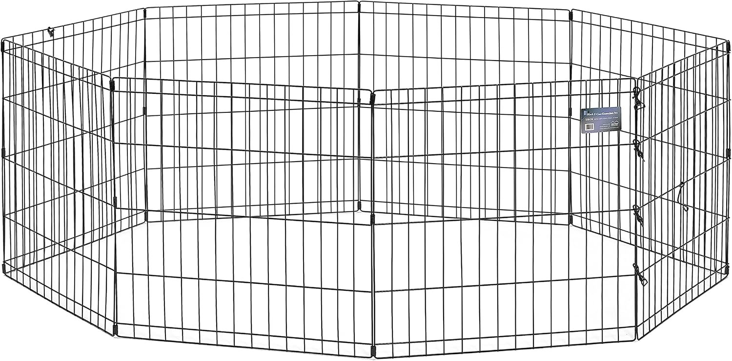 Midwest 24-Inch Exercise Pen, No Door, 16 Sq Ft Play Area | for Indoor and Outdoor Use, No Door Design for Maximum Security, Easy to Set Up, Foldable Playpen
