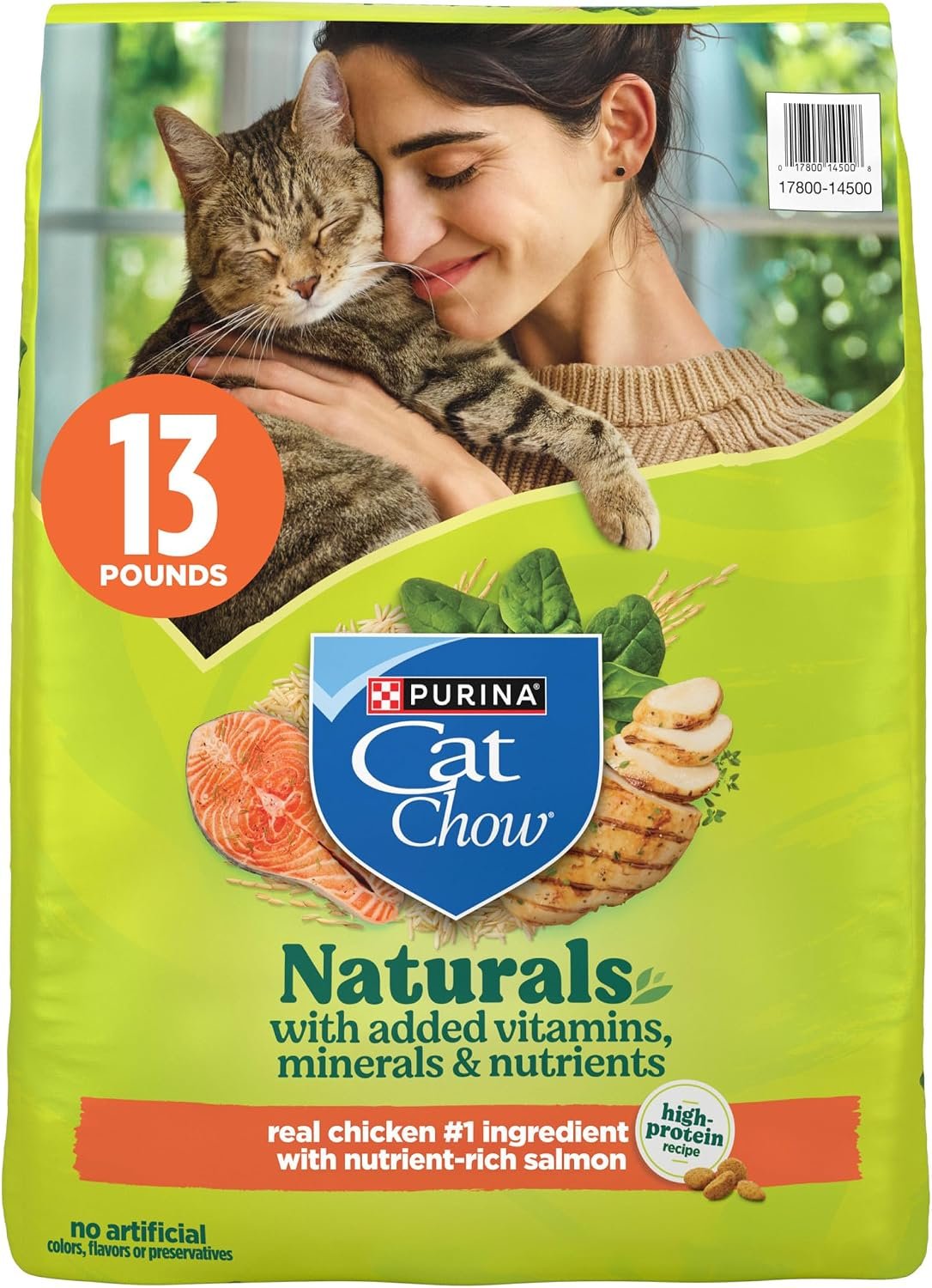 Purina Cat Chow Naturals with Added Vitamins, Minerals and Nutrients Dry Cat Food, Naturals Original – 13 lb. Bag