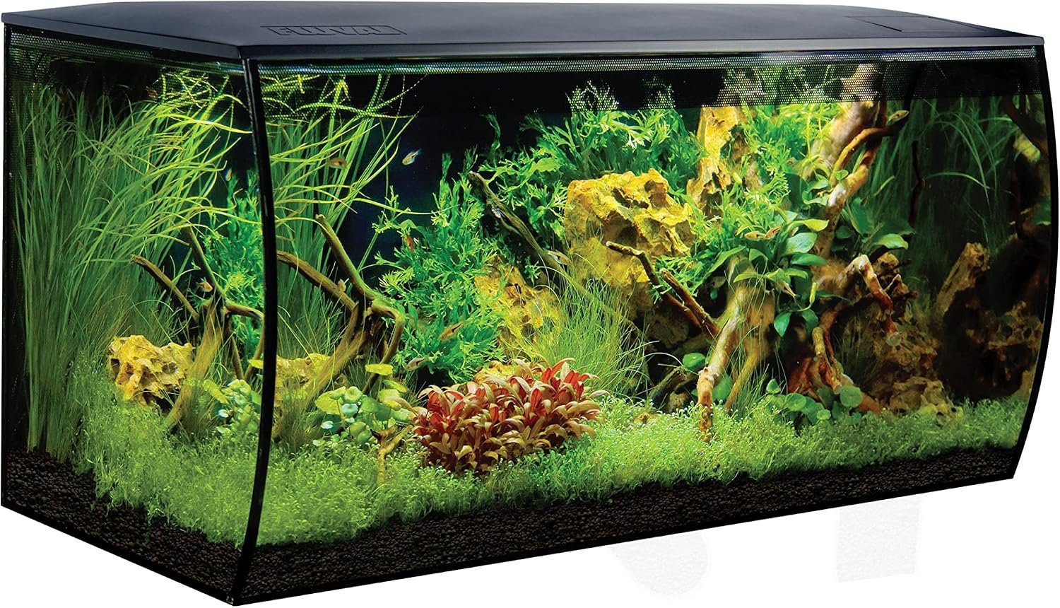 Fluval Flex 32.5 Aquarium Kit – Fish Tank for Fish & Plants – Comes with LED Lights, Filtration System & More – 32.5″ x 15.75″ x 15.35″ – 123 L, 32.5 Gal. – Black