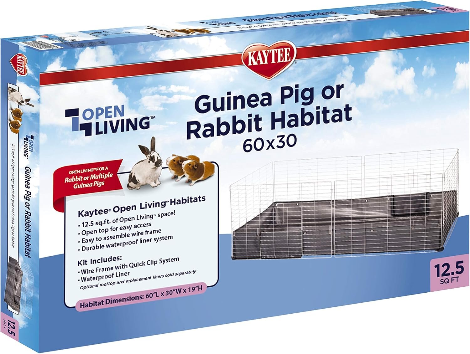 Kaytee Open Living Pet Guinea Pig or Rabbit Habitat, 60″ x 30″