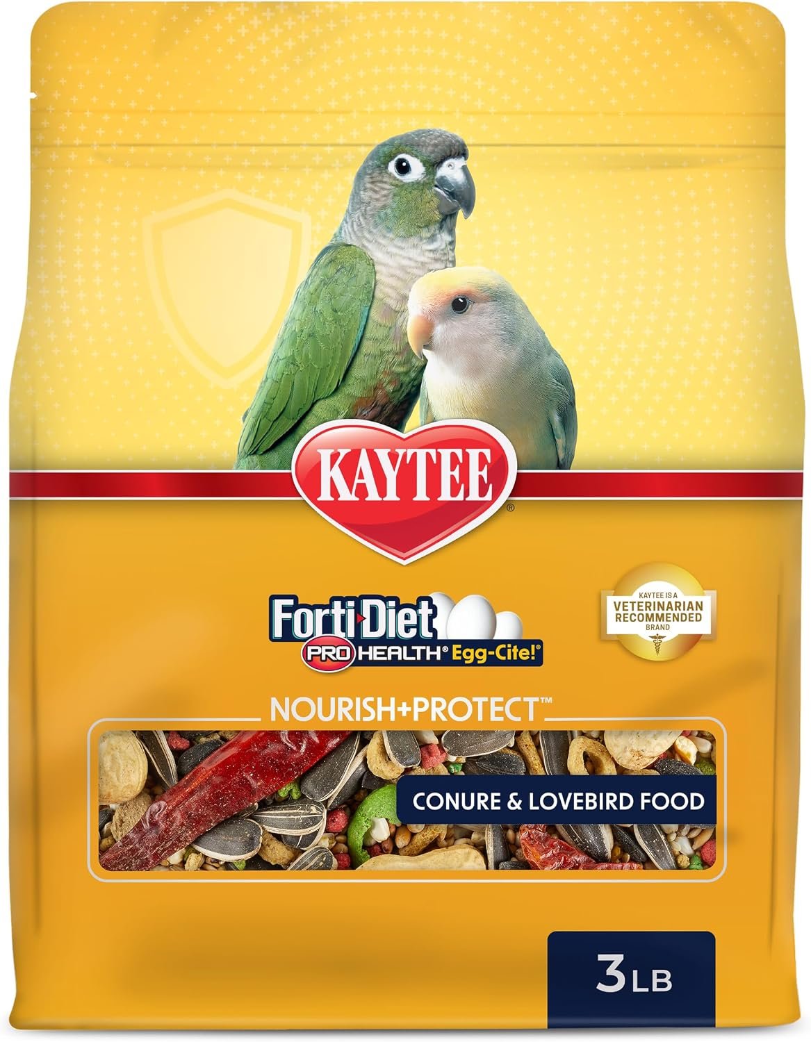 Kaytee Forti-Diet Pro Health Egg-Cite Pet Conure & Lovebird Food, 3 Pound