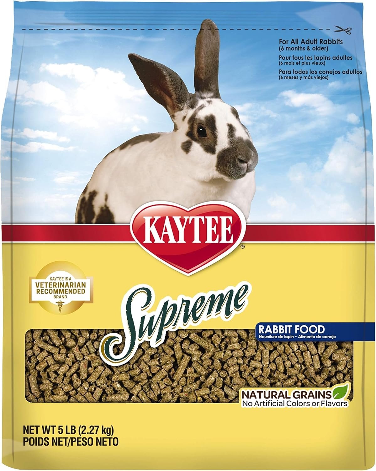 Kaytee Supreme Rabbit Food, Unflavored, 5 lb