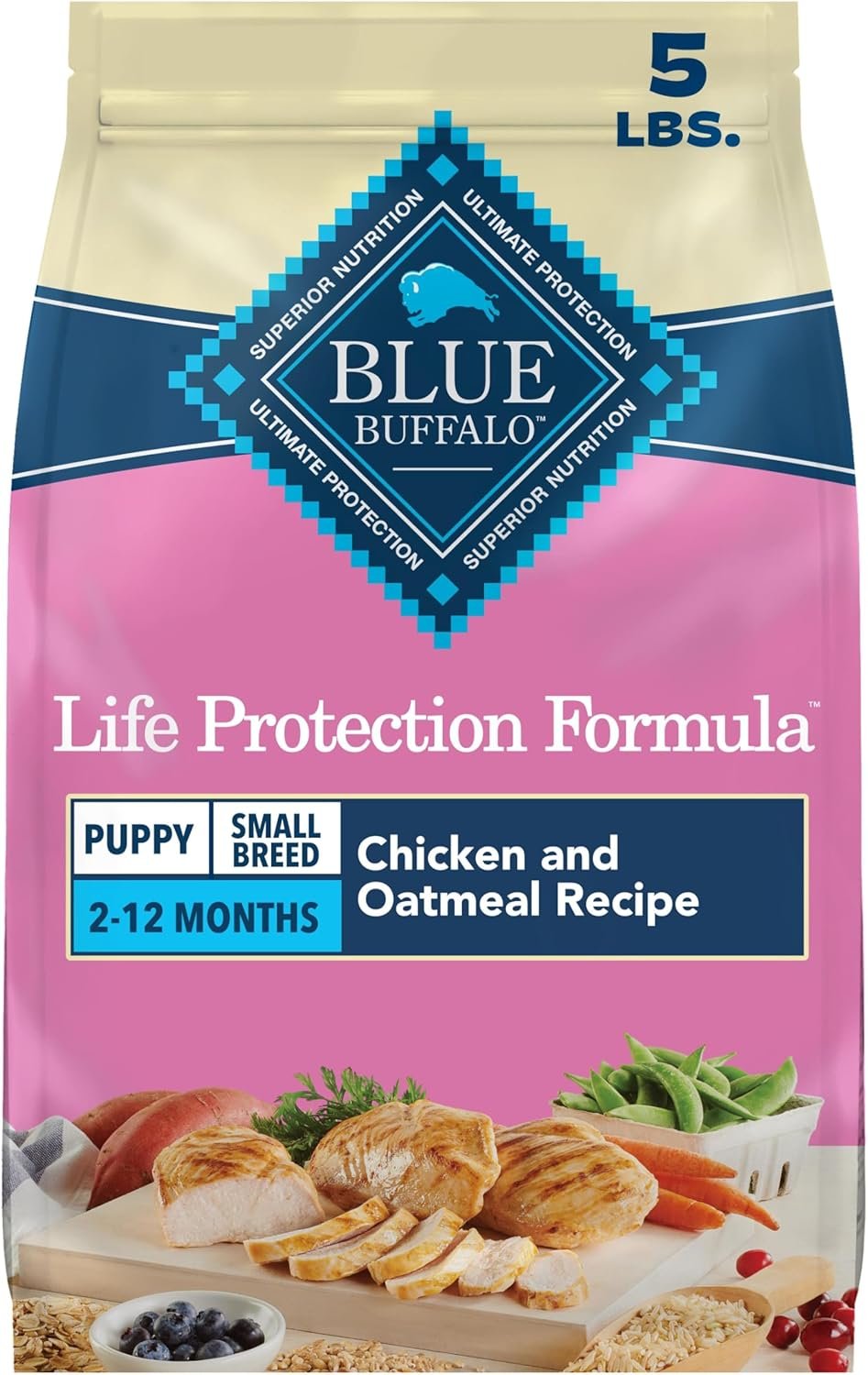 Blue Buffalo Life Protection Formula Chicken Small Breed Puppy Food, 5 lb