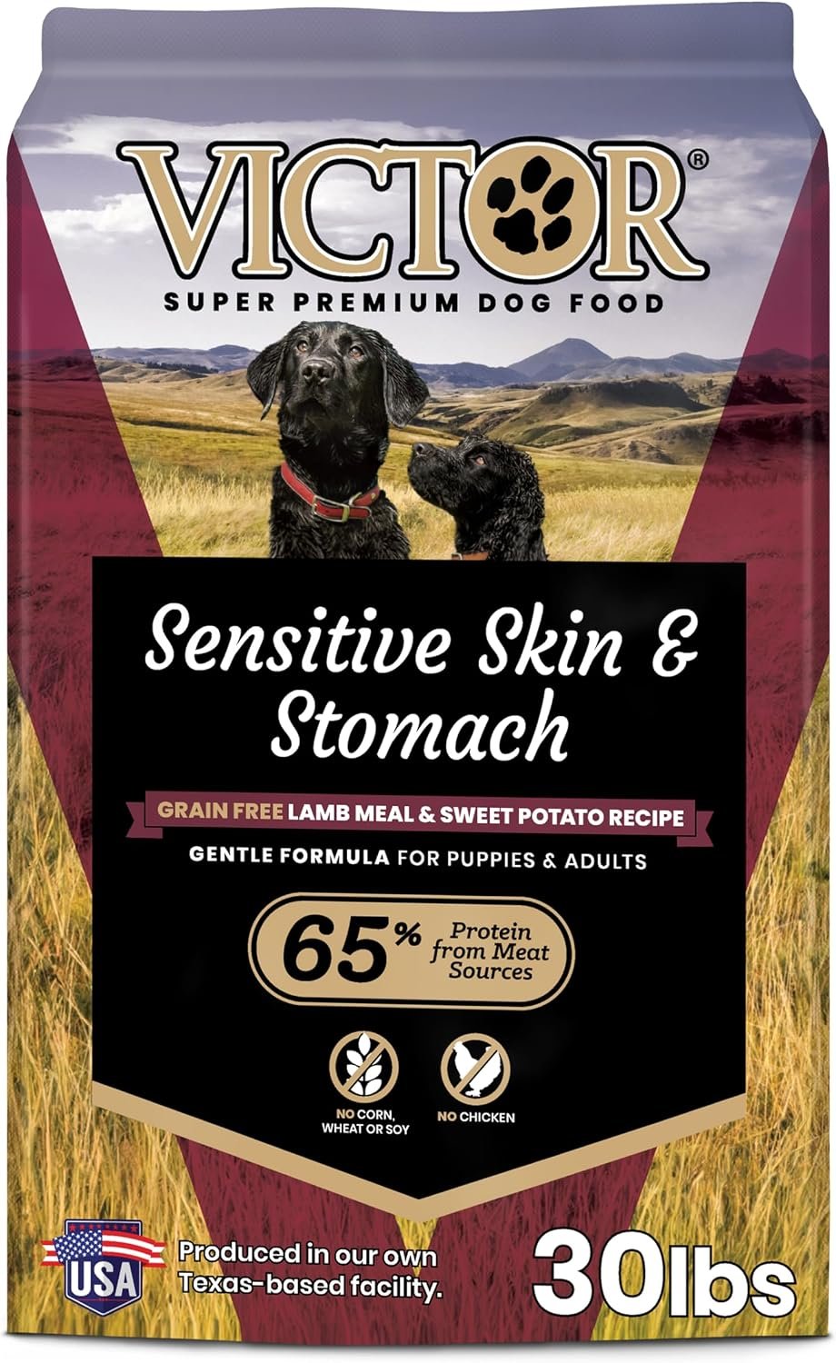VICTOR Sensitive Skin & Stomach – Lamb Meal & Sweet Potato Dog Food, 30 lb