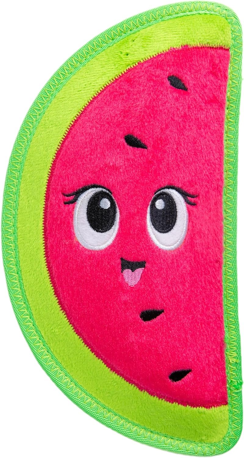 Outward Hound Tough Skinz Durable Chew Squeaky Dog Toy, Watermelon, 9.8″ | 4 Tough Layers, Triple Stitched Seams, No Stuffing, Less Mess, Jumbo Squeaker, Fetch & Toss, Tough Chewers, Dogs & Puppies