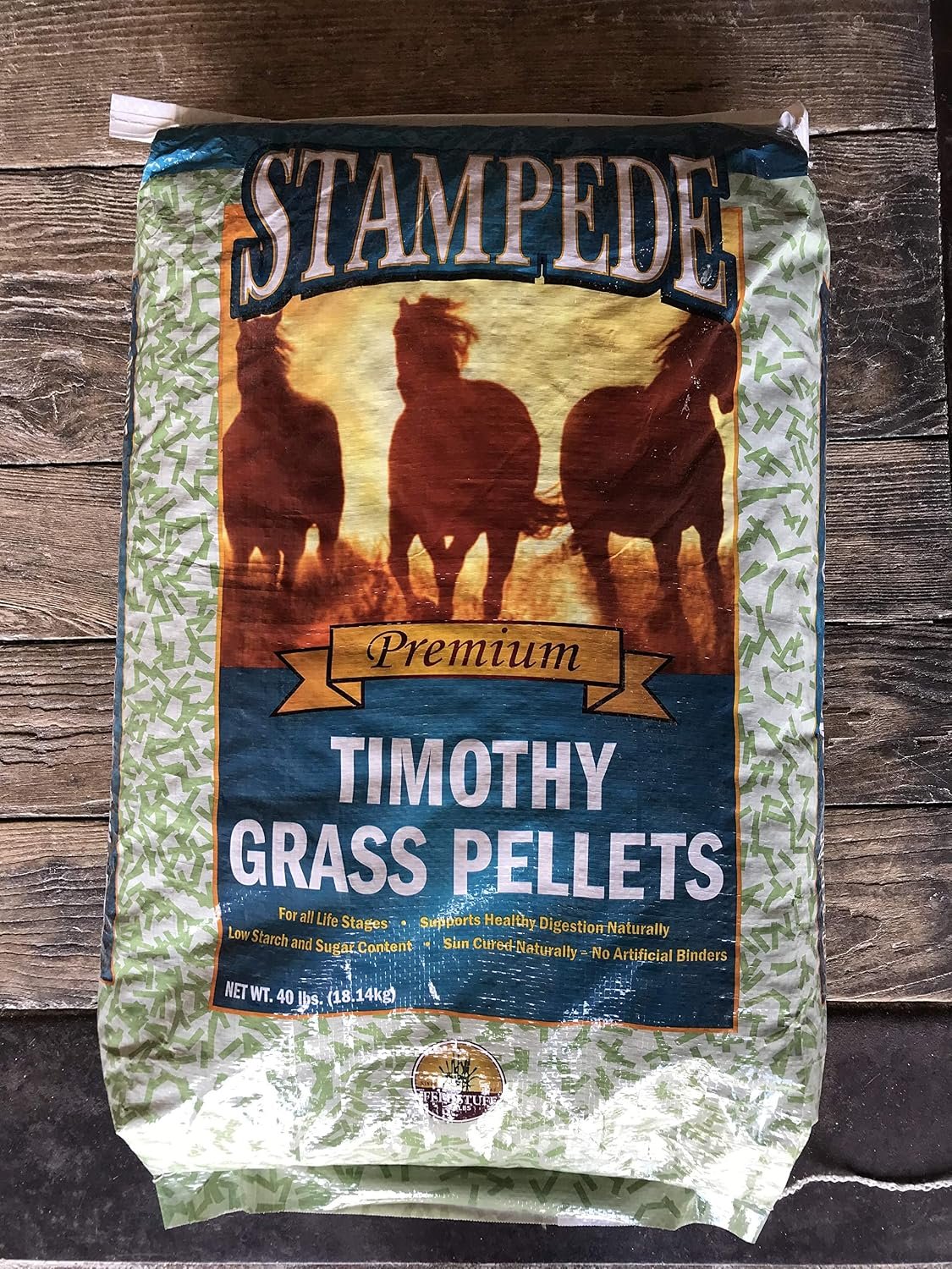 Stampede Premium Timothy Grass Pellets – Natural, High‑Fiber Feed, Low‑Dust, – 40 lb Bulk Bag for Rabbits, Guinea Pigs, Chinchillas, Goats, Horses & More