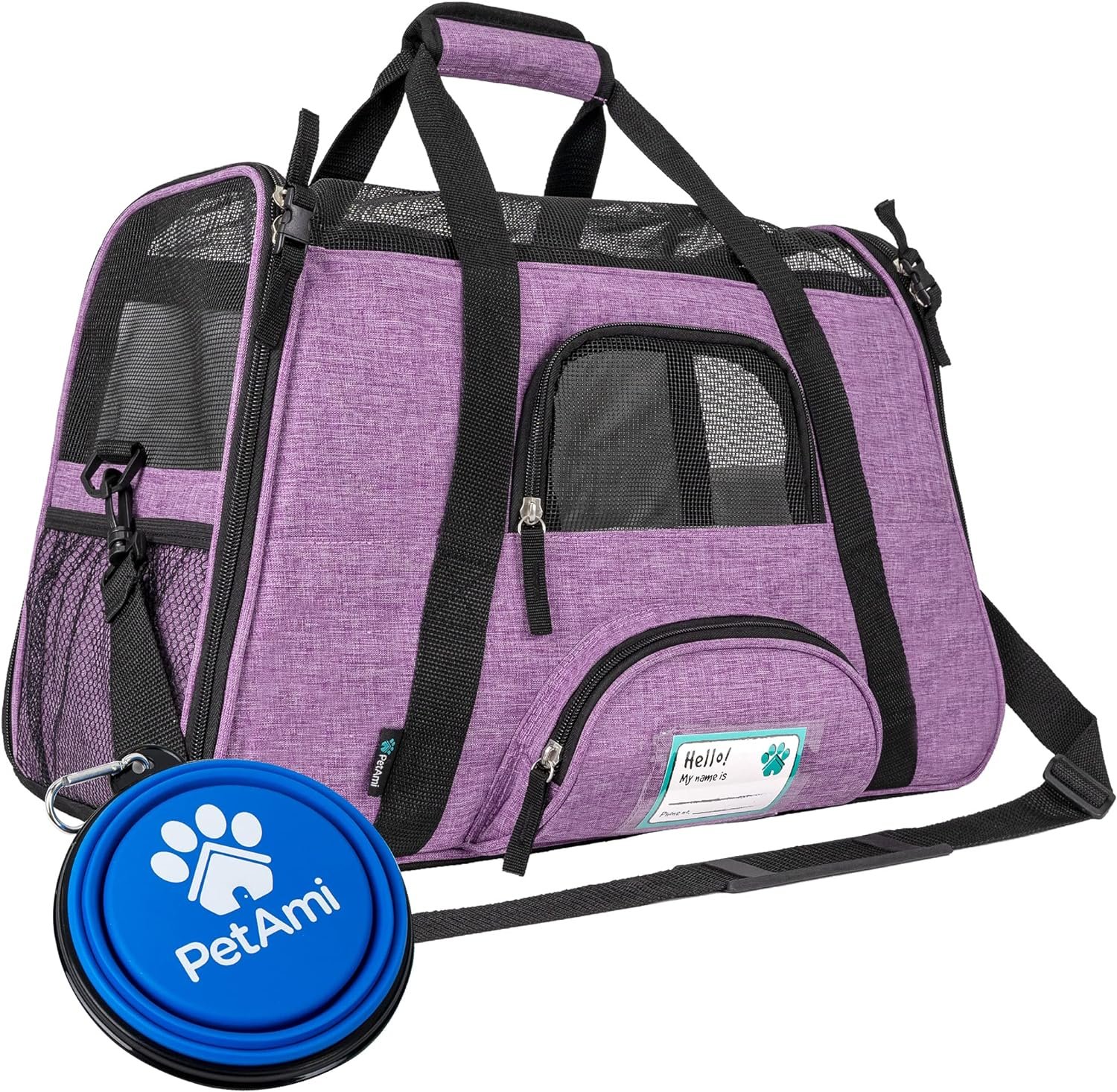 PetAmi Airline Approved Pet Carrier Cats & Small Dogs, Small Heather Purple